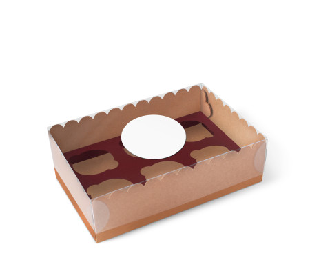 Scatola per 6 Cupcake, Muffin o Biscotti