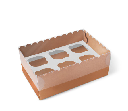 Scatola per 6 Cupcake, Muffin o Biscotti