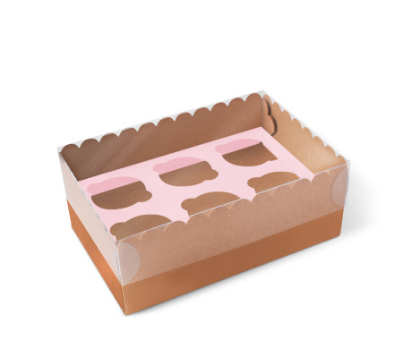 Scatola per 6 Cupcake, Muffin o Biscotti