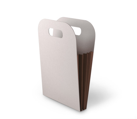 Originelle Kartontasche mit farbigen Seitenfalten