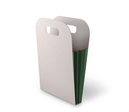 Originelle Kartontasche mit farbigen Seitenfalten