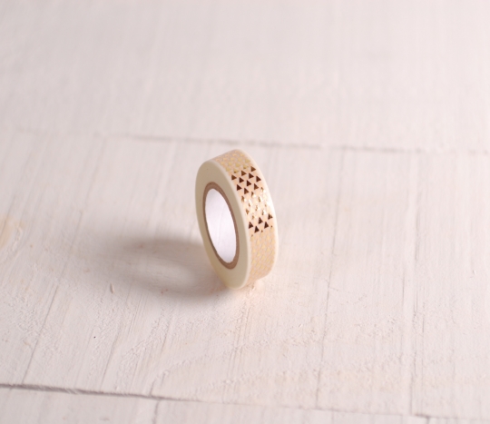 White washi tape with gold circles