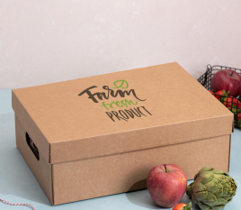 Schachtel aus Karton mit Deckel für Gemüse